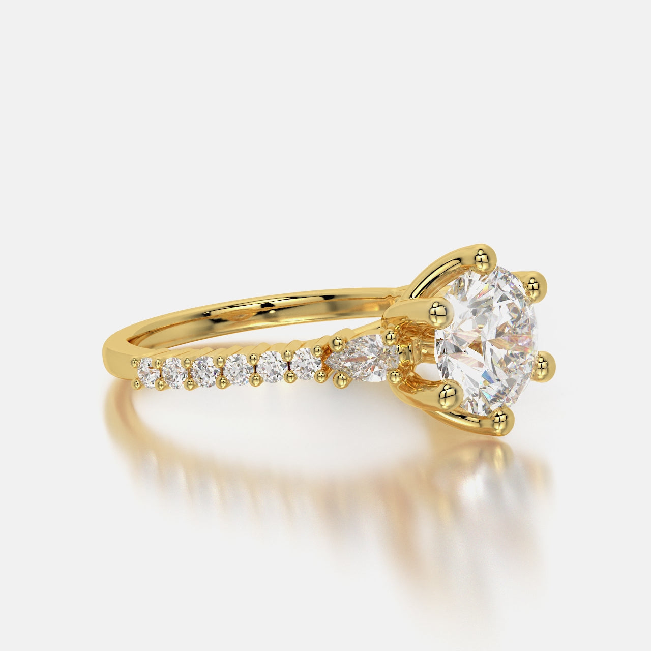 Classic Radiance: 1.75 ct Lab-Grown Round Diamond Engagement Ring in 18K Gold